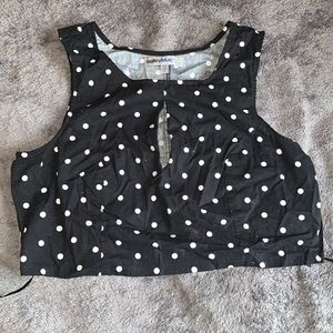 polkadot crop top Black